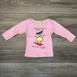 Baby Girl Pink T Shirt 3-6M One Day I Will be a Movie Star Anthing is Possible